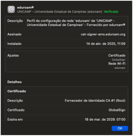 EDUROAM instalada