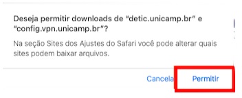 Deseja permitir downloads