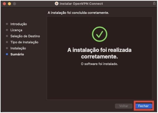 Instalação foi realizada corretamente