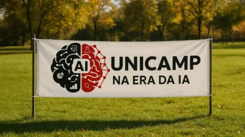 Faixa com o texto: Unicamp na era da IA