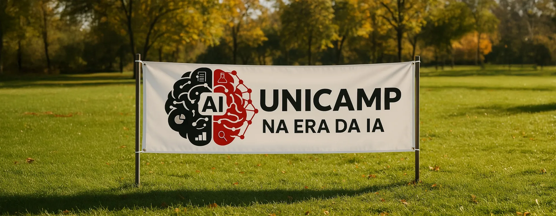 Faixa com o texto: Unicamp na era da IA