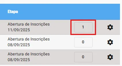 Acesso pagina de inscrições