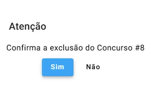 Modal confirmação de exclusão